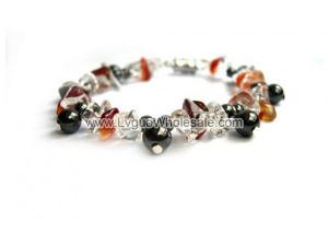 Magnet Clasp - 18cm Hematite Stone Beaded Bracelet